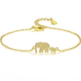 Mother's Day Gift Wholesale 925 Sterling Silver Gold Plated Mother and Child Elephant Jewelry