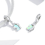 925 Sterling Silver Opal Stone Unicorn Pendant Charm Precious Jewelry For Women