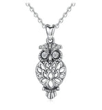 owl on tree branch necklace