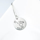 I Love You Necklace 925 Sterling Silver Jewelry For Woman And Man Gifts