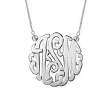 925 Sterling Silver Personalized Monogram Necklace- Adjustable 16”-20”
