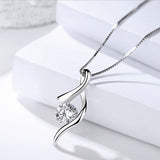 Infinity Mood For Love Ribbons Sterling Silver Zircon Pendant Personality Creative Wholesale